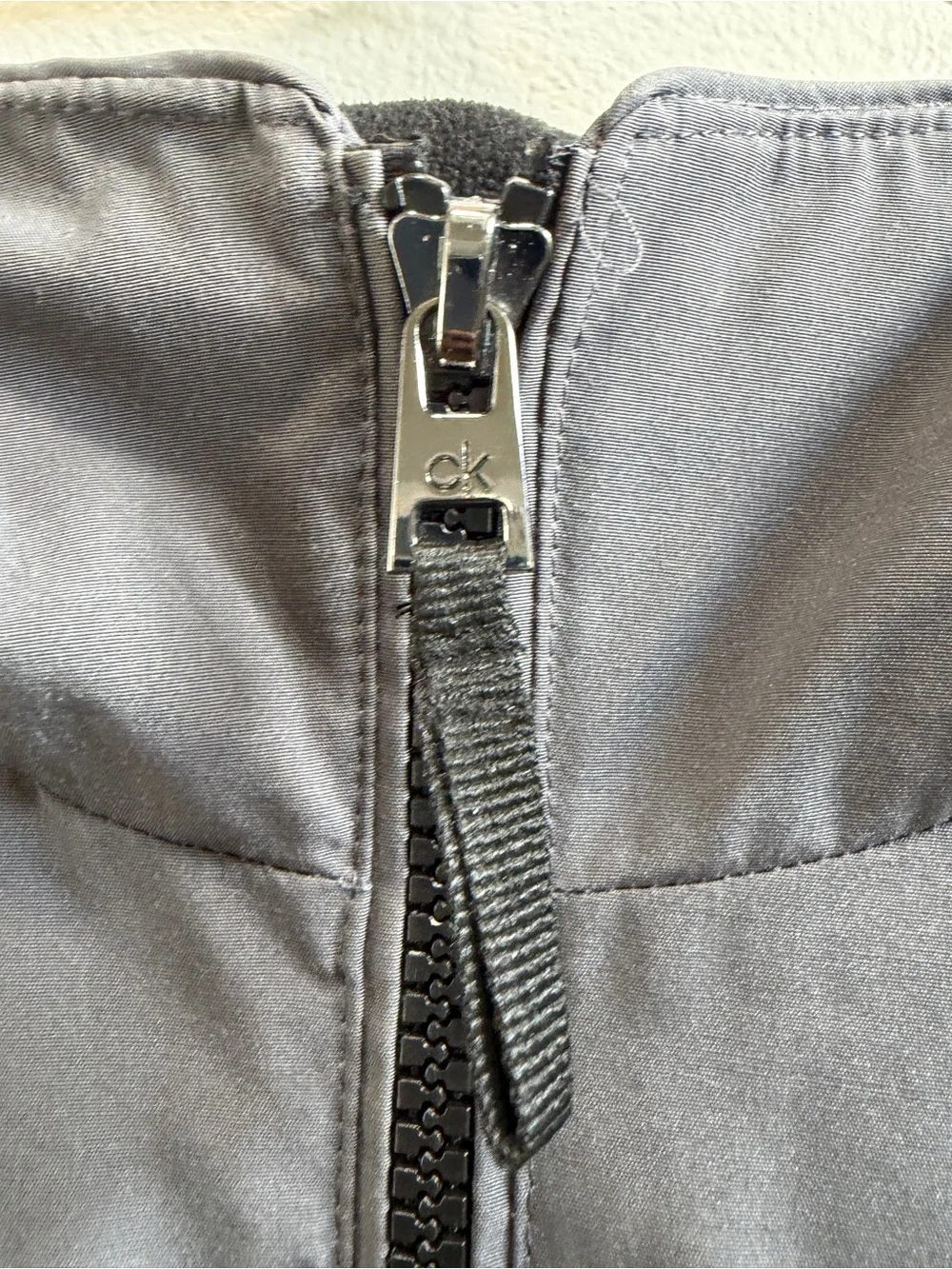Calvin Klein Charcoal Gray Logo Patch Jacket 1/2